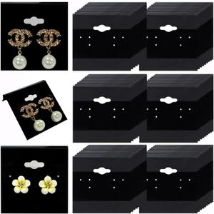 Adorox 200 Piece Black Earring Card Holders with Back Hook Perfect for Earring Display and Organization