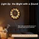Glow in The Dark Wall Clock Battery Operated, 16 Silent Decorative Wall Clock with 3 Modes Night Light, Rustic Modern Metal & Wood Clocks for Living Room Decor, Arabic Numerals
