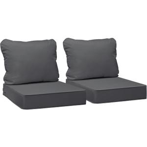 AAAAAcessories Outdoor Deep Seat Cushions, Waterproof, Fade-Resistant Patio Furniture Replacement Cushions, 25.5" x 25.5" x 5" + 25.5" x 19", Set of 2, Dark Gray