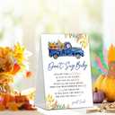 Don't Say Baby Game - Fall Autumn Thanksgiving Pumpkins Baby Shower Game Set - Modern Orange Rectangular Cardstock & Wood Sign (5x7 inches) with 50 Mini Wooden Clothespins