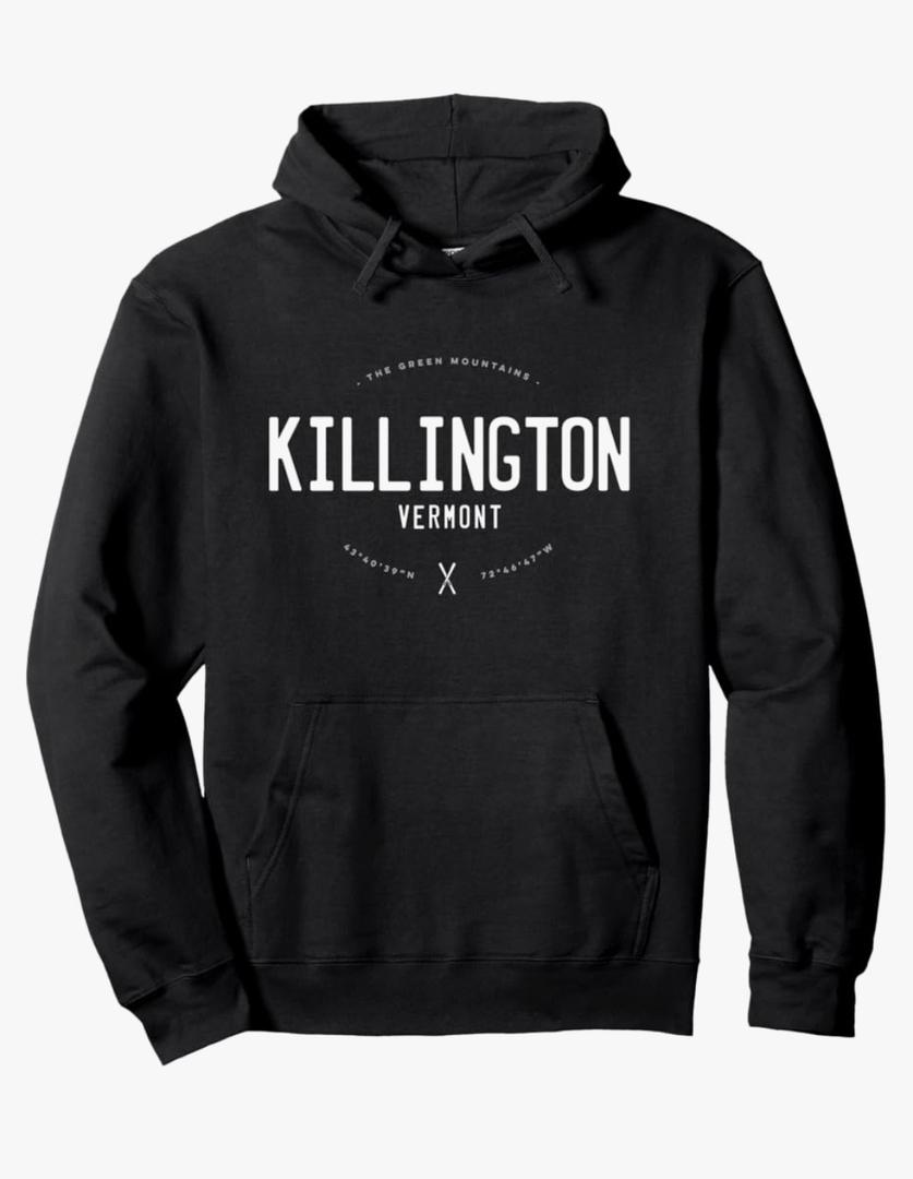Killington Vermont Graphic Distressed Vintage Ski Pullover Hoodie size large