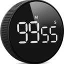 Timers, Kitchen Timer for Kids, Digital Countdown Magnetic Egg Timer for Cooking, Quiet for Children and Teacher for classrooms (All Black)