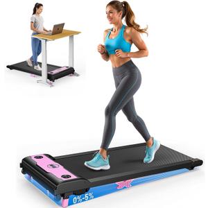 Walking Pad with Incline, 2.5HP Under Desk Treadmill, 3 in 1 Portable Treadmill with Remote Control, LED Display, Hidden Safety Switch, Mini Walking Jogging Machine for Home Office
