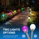 SOLPEX Solar Garden Lights Outdoor, 3 Pack Multi-Color Changing&White 2 Modes Solar Powered Glass Ball Garden Lights Waterproof for Patio Decoration