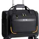 Ponhog Rolling Laptop Bag - Rolling Briefcase with 4 Spinner Wheels, 15.6 Inch 1680D Nylon Water Resistant Computer Bag for Men and Women Work Travel, Black (Black, 15.6in)