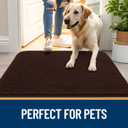 OLANLY Dog Door Mat for Muddy Paws 47x24, Absorbs Moisture and Dirt, Absorbent Non-Slip Washable Doormat, Quick Dry Chenille Mud Mat for Dogs, Entry Indoor Entryway Carpet for Inside Floor, Brown