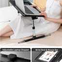 SAIJI Height & Angle Adjustable Laptop Stand for Bed, Lap Desk Bed Tray Table, Light Weight Foldable Portable Laptop Table for Couch Sofa Chair Floor Desk for Adults, Kids (52*30cm Black)