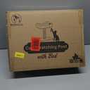 Modern Scratching Post for Indoor Cats - 15 High Cat Scratching Post with Bed Breeds - 15.7 x 11.6 Removable & Washable Cushion (Natural Wood Post with White Bed)