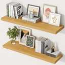 36 Inch Floating Shelves, 12 Inch Deep Floating Shelves for Wall, Extra Deeper & Thicker Wooden Wall Shelf with Invisible Brackets, Shelf for Bedroom Home Decor（Oak, Set of 2）