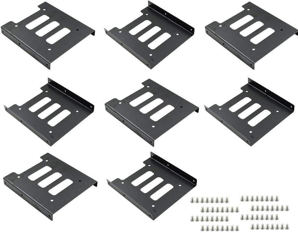 8Pcs 2.5" to 3.5" SSD HDD Hard Disk Drive Bays Holder Metal Mounting Bracket Adapter with Screws for PC (Pack of 8)