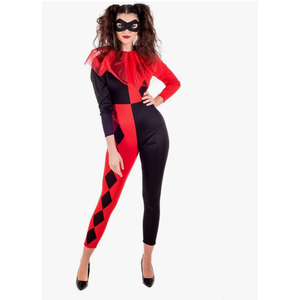 fun shack Jester Costume Women, Harlequin Costume Women, Jester Halloween Costumes for Women, Harlequin Clown Costume Women, XS