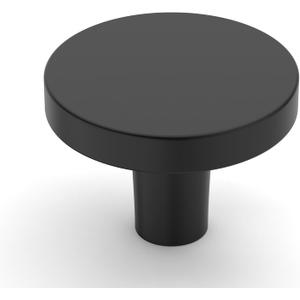 Amerdeco 30 Pack Matte Black Cabinet Knobs Single Hole Cabinet Pulls 1 Inch (30MM) Diameter Round Drawer Knobs and Pulls for Bathroom Cabinets K0021