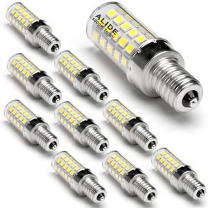 ALIDE E12 60W LED Bulbs Daylight White 5000K, E12 Kx 2000 60 Watt Equivalent Ceiling Fan Light Bulbs, Small Base T6 C7 Candelabra LED Light Bulbs, 550 Lumen, Non-dimmable 120V, 10 Pack