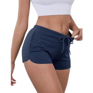 IECCP Sweat Shorts Women Comfy Workout Athletic Dolphin Shorts Low Rise Lounge Pajama Mini Shorts with Drawstring and Pockets (Medium, Navy Blue) IECCP Sweat Shorts Women Comfy Workout Athletic Dolphin Shorts Low Rise Lounge Pajama Mini Shorts with Drawstring and Pockets (Medium, Navy Blue)