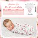 Newwiee 4 Pcs Preemie Baby Swaddle Wrap Adjustable Cotton Preemie Swaddle Blanket for Newborn Boys Girls(Flower Style,Fit for Preemies)