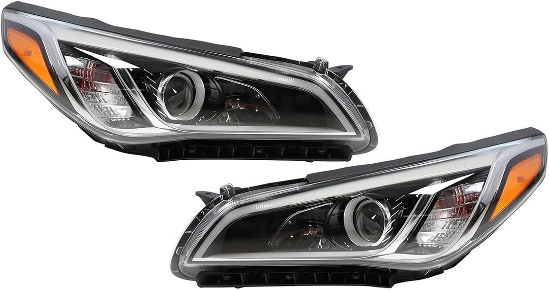 Halogen Headlights w/o Bulbs Compatible with Sonata 2015-2017