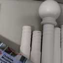 White Curtain Rods for Windows 48 to 88, Heavy Duty 5/8 Diameter Drape Rod Set, Decorative Standard Drapery Rod for Bedroom, Living Room, Adjustable 48 to 84 inch Metal Curtain Pole Easy Install