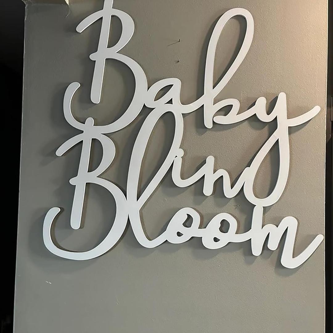 2 x Baby in Bloom Sign,Baby Shower Sign Baby in Bloom Party Decor Backdrop for Boy or Girl Baby Shower Gender Reveal 1st Birthday(12inch*12inch)