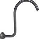 Bronze Shower Arm with Flange Brass 12 Inch Gooseneck Extension S Shaped Shower Arm High Arc Perfect For Fixed Rainfall Showerhead Replacement Part,Oil Rubbed Bronze,SA01B