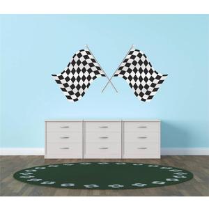 Design with Vinyl Hope 79-218 As Seen Decor Item 1St Place Checkered Flag Race Car Speedway Track Boy Girl Children Kid Living Room Bedroom, 12-Inch x 24-Inch