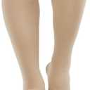 TOFLY Compression Stockings (Pair), Grade Firm Support 20-30mmHg, Opaque, Unisex, Open Toe Knee High Compression Socks for Varicose Veins, Edema, Shin Splints, Nursing, Travel, Beige M