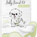 WICKEDPUP Male Dog Belly Band Kit, 50 Diaper Pads & 1 Reusable Male Wrap (Size 0 (10.5"-14" Waist))