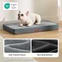 Bedsure Memory Foam Dog Bed for Small Dogs - Orthopedic Pet Beds for Crate with Removable Washable Cover and Nonskid Bottom - Plush Flannel Fleece Top Pet Mat, Grey