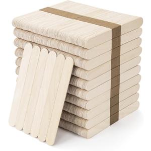 WISYOK 1000 Pcs Wooden Popsicle Sticks for Crafts, 6 Inch Wooden Craft Sticks, Wide Lollipop Sticks, Treat Sticks Ice Pop Sticks for Creative Designs or Kids Education, Home Art Projects