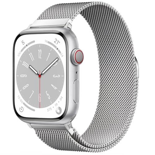 Original Milanese Loop Band Compatible with Apple Watch 38mm 40mm 41mm 42mm 44mm 45mm 46mm 49mm - Women & Men Magnetic Closure Adjustable Metal Strap for iWatch Series 11 10 9 8 7 6 5 4 SE2 3 Ultra2 3