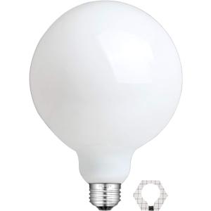 OMAYKEY 15W Dimmable Large LED Globe Bulb, Opal Glass Bulb 100W Equivalent 1000 Lumens, 4000K Neutral White E26 Medium Base, Vintage Edison G125/G40 Oversize Globe, Milky White Light Bulb