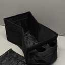 FUNNy elf Passenger Seat Organizer, Collapsible Car Storage with Partitions & 4 Cup Holders for Front or Back Seat (Black)