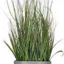 AlphaAcc 20 inch Fake Plants Weather Resistant Evergreen PVC Wheat Grass Plant in Pot Realistic Looking Fake Sea Grass for Home Office Decor Artificial Indoor Plant