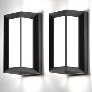 Sytmhoe Outdoor Wall Sconce Lights, 2Packs 24W 5000K Daylight White Aluminum Exterior Light Fixture Wall Mount Ip65 Waterproof, Led Porch Light for Garage Walkway Hallway Backyard Garden