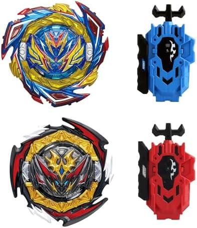 Wotean Gyros Turbos Set, 4D Arena Metal Fusion Battles Gyros, with Battling Top Launcher, Gift Sets for Kids,B187+B180