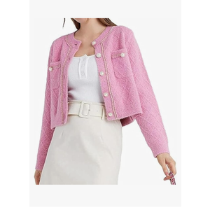 URBAN REVIVO Women's Knit Cardigan Sweaters Casual Long Sleeve Open Front Button Down Cropped Jackets Size 4