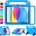 LTROP Kids Case for New iPad (A16) 11th Generation (11-inch, 2025)/ 10th Generation (10.9-inch, 2022) with Screen Protector, Durable Shockproof Handle Stand Cover Case for iPad 11th/ 10th Gen, Blue
