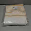 Awellife Boho Yellow Shower Curtain for Bathroom Farmhouse Cotton Stripe Tassel Shower Curtain Natural Texture 72" L x 60" W