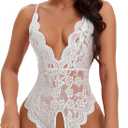 Women One Piece Lingerie Lace Bodysuit Deep V sexy Teddy Lingerie