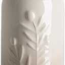 Sweejar Large Olive Oil Dispenser Bottle with Spout, 24 Oz Ceramic Oil Dispenser for Kitchen, Relief Opaque Cruet, Container for Cooking, EVOO, Vinegar, Pack of 1 (GradientFogGray)