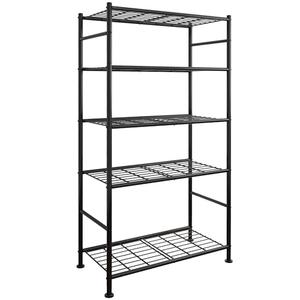 Sakugi Storage Shelves - 5 Tier Shelf Organizer, Heavy Duty Garage Shelving Unit with Leveling Feet, Stable Metal Shelves Organizer for Pantry, Kitchen and Closet, 33.0" W x 12.6" D x 72.0" H, Black