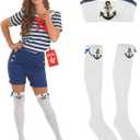 fun shack Sailor Costume Female, Sailor Costume Women, Navy Costumes, Sailors Dress, Halloween Costumes For Women Adult (X-Large, Blue)