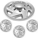 16 Inch Silver Hubcaps 4-Piece Set Fit for 1997-2023 Ford E-Series E350 E450 Vans,Truck & Econoline,Replaceable Hubcaps F8UZ1130AA F7UZ1130AA