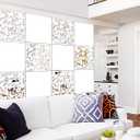 Lchen Hanging Room Divider Panel, 12 Pieces White Screen Panels Solid Board Cut Room Partition Home Decoration(Mixed,15.7"x15.7"x0.03")