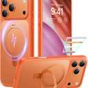 TORRAS for iPhone 17 Pro Max Case with Stand, Camera Control Button, Fit for MagSafe, Military Grade Protection, Translucent Slim Soft Edge Case for iPhone 17 Pro Max 6.9", Orange