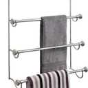 iDesign Over the Door Towel Rack, The York Collection, 1.5 x 7 x 22.8, Brushed Nickel