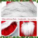 3 Pcs Christmas Santa Hat with Gray Fur Plush Pom Pom Xmas Hats for Adults Red White Christmas Santa Claus Party Supplies