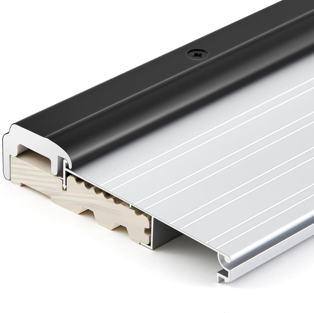 Blulu 36" Aluminum Exterior Door Threshold 5 5/8" Swing Threshold Silver Heavy Duty Aluminum Door Sill Pan for Weatherproof & Easy Install for Residential/Commercial Use (1 Pcs), 5 5/8" Wide x 36"