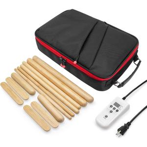 Hot Bamboo Massage Warmer Bag w/ 12 PCS Warm Bamboo Sticks, Portable Professional Electric Heater for Stone, Digital Temperature Controller, Portable Heating Travel Bag (Black)