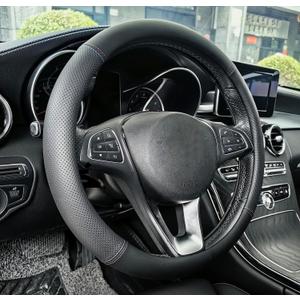 XHRING Car Steering Wheel Cover for Chevy Chevrolet Silverado 1500 2500 HD 3500 HD Equinox Malibu Colorado Cruze Impala Traverse Spark Tahoe Trax Express Blazer Suburban Accessories 14.5"-15" Red