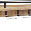 Key Holder Wall Mount Shelf and Hook Key Holder for Wall with 9 Hooks and Mail Organizer Tray Key Hanger Wall Mount for Entryway (Natural Wood)